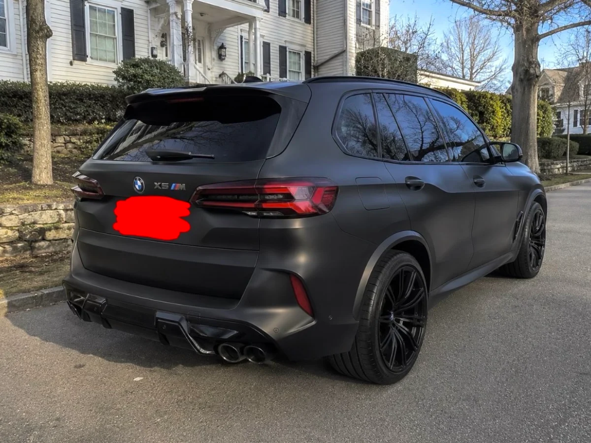 Matte black BMW X5 M after a full exterior detail