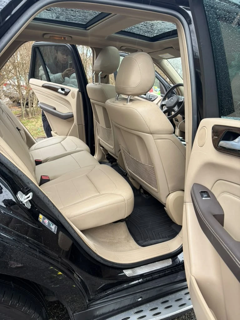 Cleaned Mercedes-Benz beige leather interior